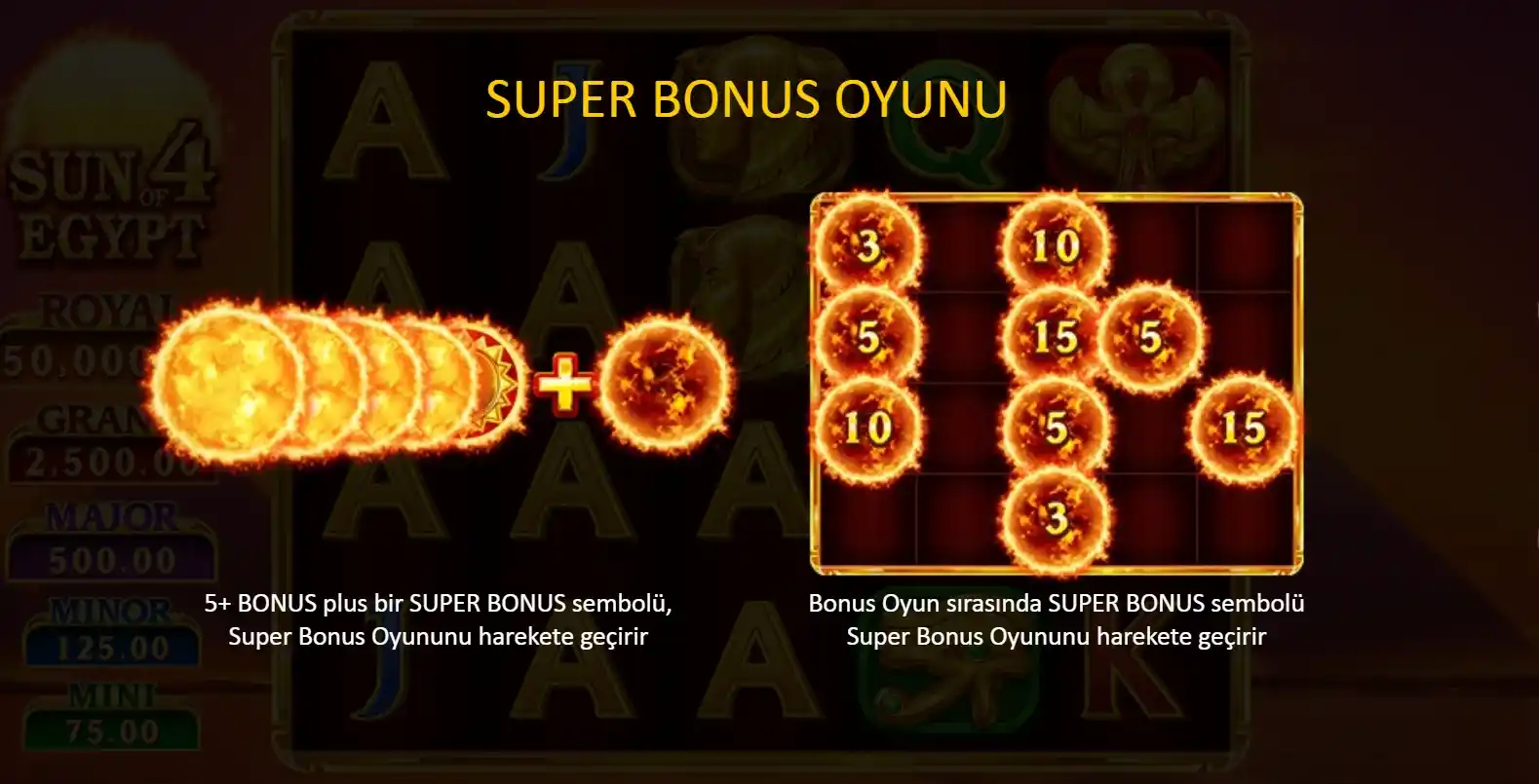 Super Bonus turunda sadece SUPER BONUS sembolü aktif hale gelir.